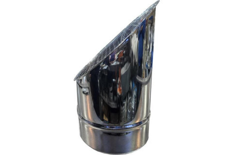 Косой или скошенный участок воздуховода круглого сечения с сеткой Ф180-150-45  Лист.нерж. (AISI 430) 0.50 [Сетка сварная/-]