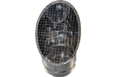 Косой или скошенный участок воздуховода круглого сечения с сеткой Ф180-150-45  Лист.нерж. (AISI 430) 0.50 [Сетка сварная/-]