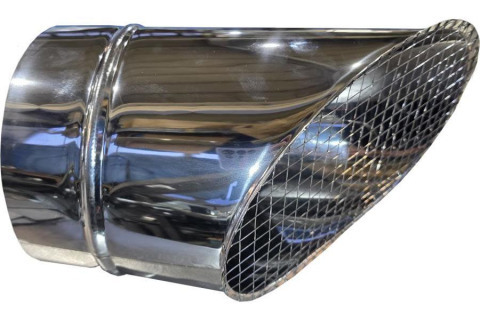 Косой или скошенный участок воздуховода круглого сечения с сеткой Ф180-150-45  Лист.нерж. (AISI 430) 0.50 [Сетка сварная/-]