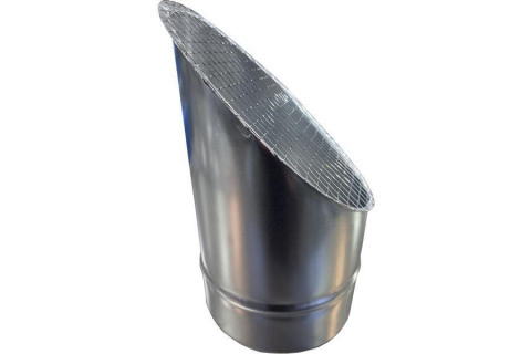 Косой или скошенный участок воздуховода круглого сечения с сеткой Ф180-150-45  Лист.нерж. (AISI 430) 0.50 [Сетка сварная/-]