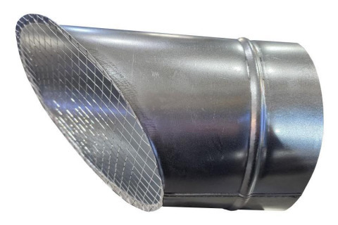 Косой или скошенный участок воздуховода круглого сечения с сеткой Ф180-150-45  Лист.нерж. (AISI 430) 0.50 [Сетка сварная/-]